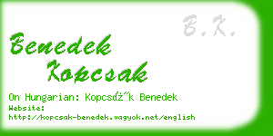 benedek kopcsak business card